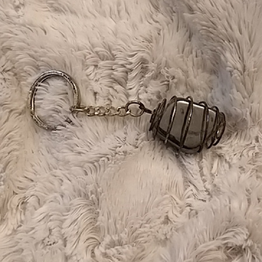Wire Wrapped Stone Keychain